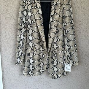 Zara Black and Cream Snakeskin Blazer